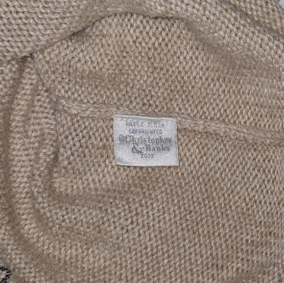 EUC Christopher and Banks Sz. M Oatmeal Color Butterflies and Flowers Sweater - Picture 9 of 9